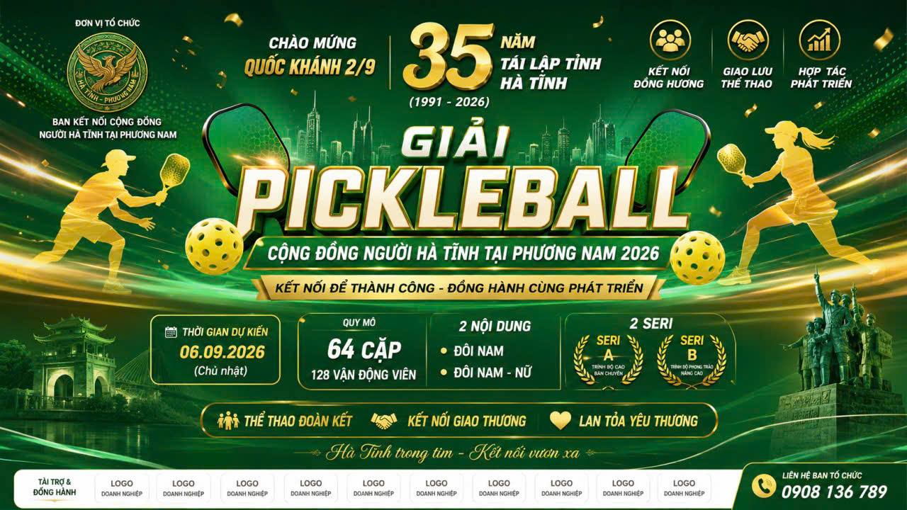 Giải Pickleball Cộng Đồng Hà Tĩnh
